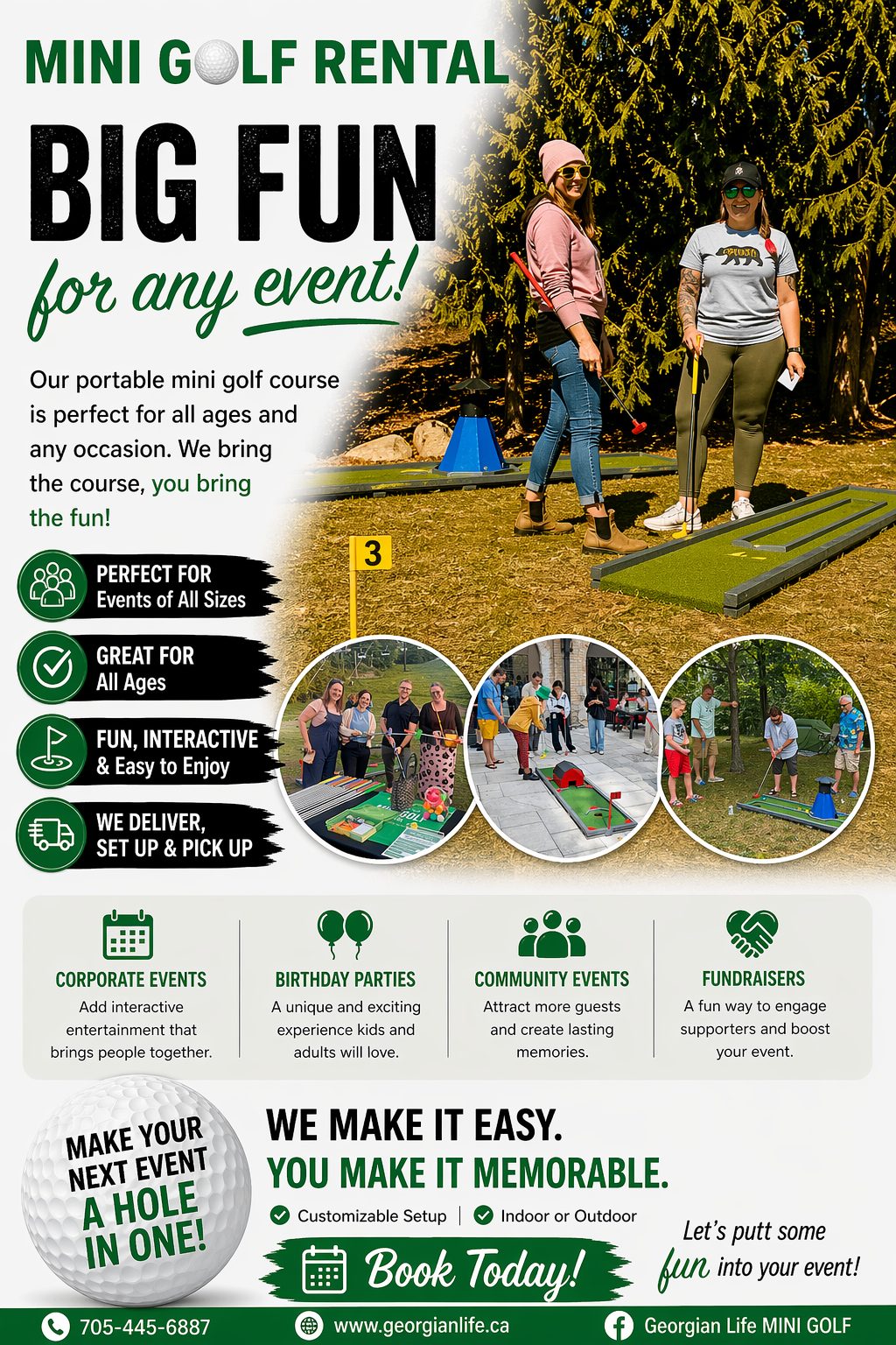 MINI GOLF Georgian Life PORTABLE MINI GOLF COURSE RENTAL