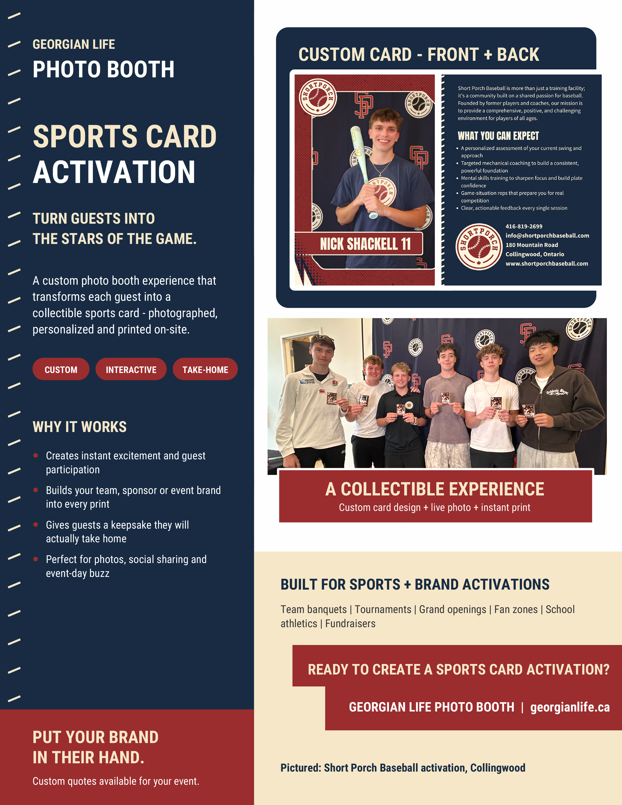 Sports Trading Card Photo Booth | Tournaments & Sports Events Ontario